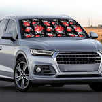 Rose And Heart Pattern Print Car Windshield Sun Shade