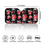 Rose And Heart Pattern Print Car Windshield Sun Shade