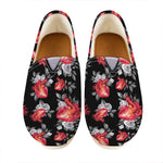 Rose And Heart Pattern Print Casual Shoes