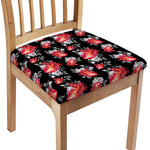 Rose And Heart Pattern Print Chair Cushion Cover