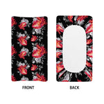 Rose And Heart Pattern Print Changing Pad Cover