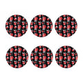 Rose And Heart Pattern Print Coaster Set