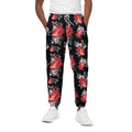 Rose And Heart Pattern Print Cotton Sweatpants