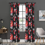 Rose And Heart Pattern Print Curtain