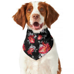Rose And Heart Pattern Print Dog Bandana