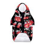 Rose And Heart Pattern Print Dog Zip Up Hoodie