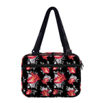 Rose And Heart Pattern Print Double Strap Bible Bag