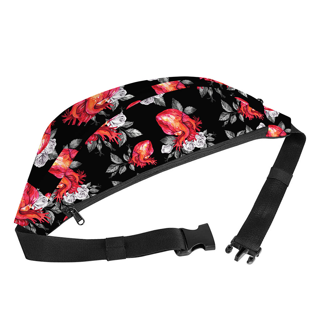Rose And Heart Pattern Print Fanny Pack