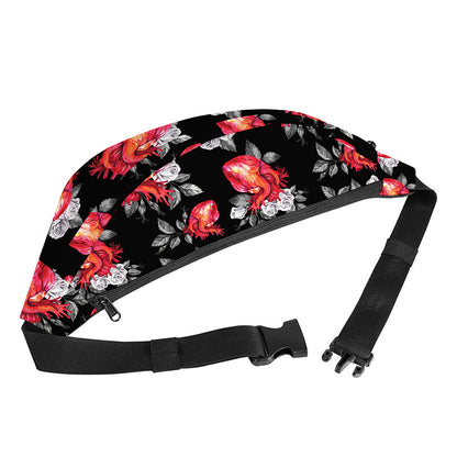 Rose And Heart Pattern Print Fanny Pack