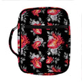 Rose And Heart Pattern Print Front Pocket Bible Bag