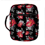 Rose And Heart Pattern Print Front Pocket Bible Bag