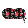 Rose And Heart Pattern Print Glasses Case
