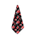 Rose And Heart Pattern Print Hand Towel