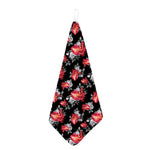 Rose And Heart Pattern Print Hand Towel