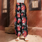 Rose And Heart Pattern Print Harem Pants