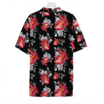 Rose And Heart Pattern Print Hawaiian Shirt