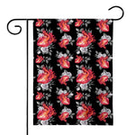 Rose And Heart Pattern Print House Flag