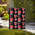 Rose And Heart Pattern Print House Flag