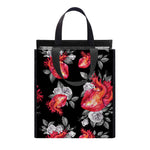 Rose And Heart Pattern Print Insulated Lunch Tote