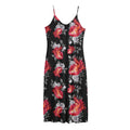 Rose And Heart Pattern Print Jersey Midi Cami Dress