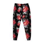 Rose And Heart Pattern Print Jogger Pants