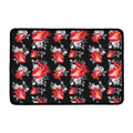Rose And Heart Pattern Print Kitchen Mat