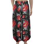 Rose And Heart Pattern Print Lantern Pants