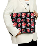 Rose And Heart Pattern Print Laptop Sleeve