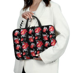 Rose And Heart Pattern Print Laptop Sleeve With Handle