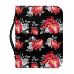 Rose And Heart Pattern Print Leather Bible Cover