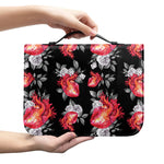 Rose And Heart Pattern Print Leather Bible Cover