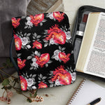 Rose And Heart Pattern Print Leather Bible Cover