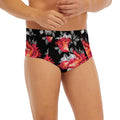 Rose And Heart Pattern Print Men's Briefs