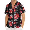 Rose And Heart Pattern Print Men's Deep V-Neck Shirt
