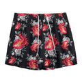 Rose And Heart Pattern Print Mesh Shorts