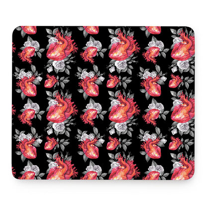 Rose And Heart Pattern Print Mouse Pad
