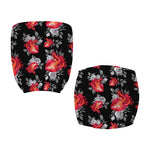 Rose And Heart Pattern Print Office Chair Cover