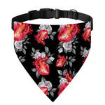 Rose And Heart Pattern Print Over The Collar Dog Bandana