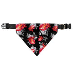 Rose And Heart Pattern Print Over The Collar Dog Bandana