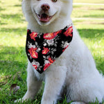 Rose And Heart Pattern Print Over The Collar Dog Bandana