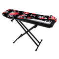 Rose And Heart Pattern Print Piano Keyboard Cover