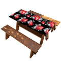 Rose And Heart Pattern Print Picnic Table Cover