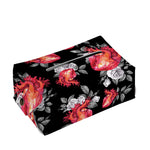 Rose And Heart Pattern Print Rectangle Tissue Box Cover