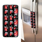 Rose And Heart Pattern Print Refrigerator Handle Covers