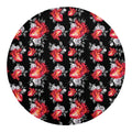 Rose And Heart Pattern Print Round Blanket