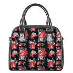 Rose And Heart Pattern Print Shoulder Handbag
