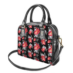 Rose And Heart Pattern Print Shoulder Handbag