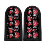 Rose And Heart Pattern Print Skillet Handle Cover