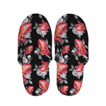 Rose And Heart Pattern Print Slippers