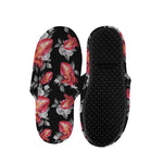 Rose And Heart Pattern Print Slippers